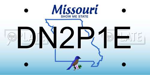 DN2P1E Missouri License Plate