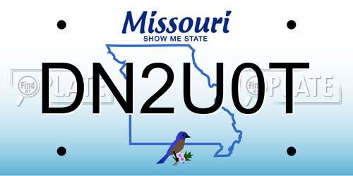 DN2U0T Missouri License Plate