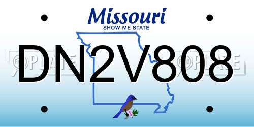 DN2V808 Missouri License Plate