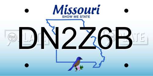DN2Z6B Missouri License Plate