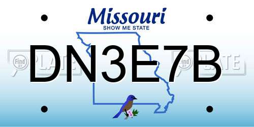 DN3E7B Missouri License Plate