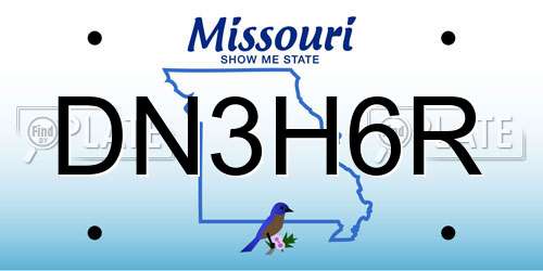 DN3H6R Missouri License Plate