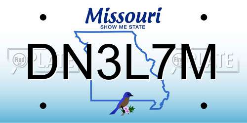 DN3L7M Missouri License Plate