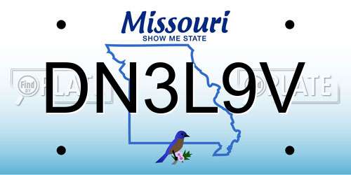 DN3L9V Missouri License Plate