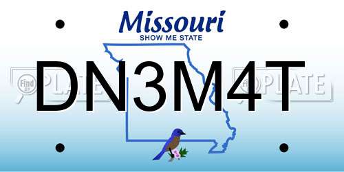 DN3M4T Missouri License Plate