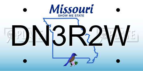 DN3R2W Missouri License Plate