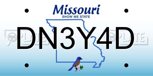 DN3Y4D Missouri License Plate