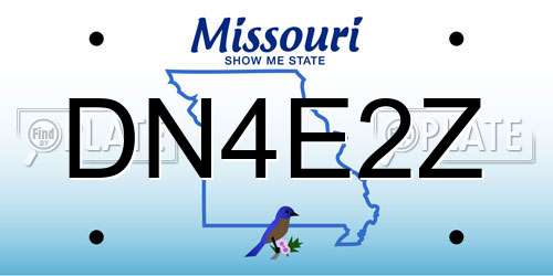 DN4E2Z Missouri License Plate