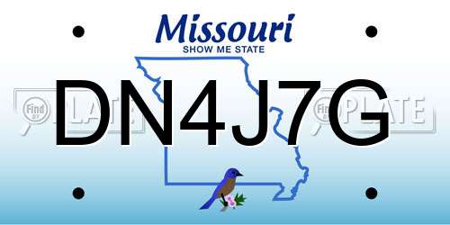 DN4J7G Missouri License Plate