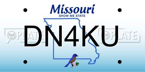 DN4KU Missouri License Plate