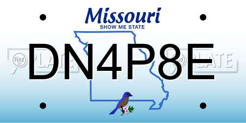 DN4P8E Missouri License Plate