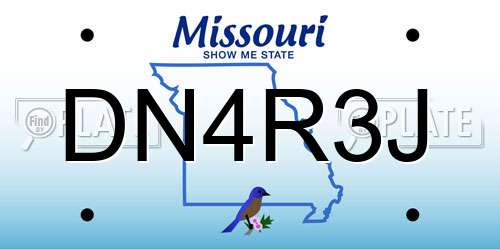 DN4R3J Missouri License Plate