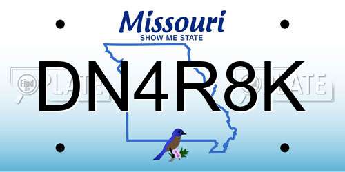 DN4R8K Missouri License Plate