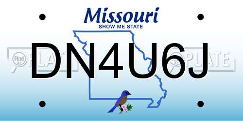 DN4U6J Missouri License Plate