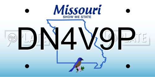 DN4V9P Missouri License Plate