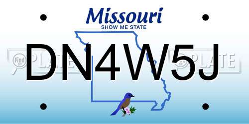 DN4W5J Missouri License Plate