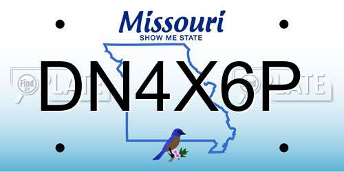 DN4X6P Missouri License Plate