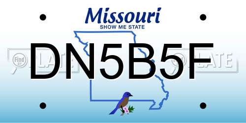 DN5B5F Missouri License Plate