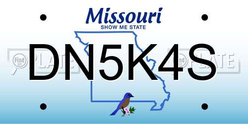 DN5K4S Missouri License Plate