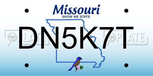 DN5K7T Missouri License Plate