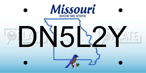 DN5L2Y Missouri License Plate