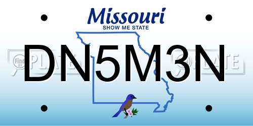 DN5M3N Missouri License Plate