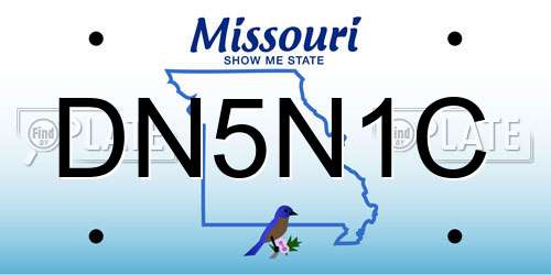 DN5N1C Missouri License Plate