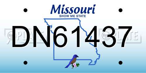 DN61437 Missouri License Plate