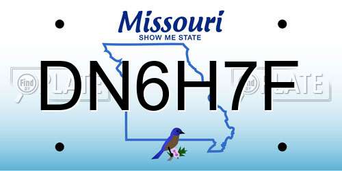 DN6H7F Missouri License Plate