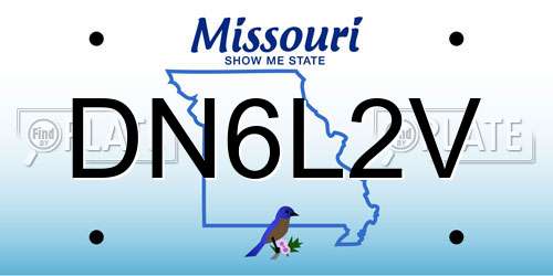 DN6L2V Missouri License Plate