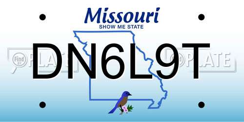 DN6L9T Missouri License Plate