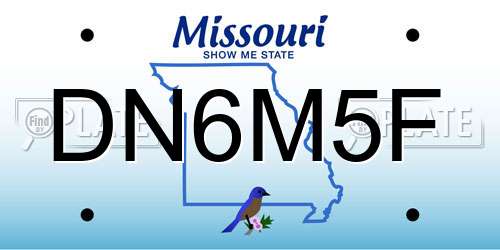 DN6M5F Missouri License Plate