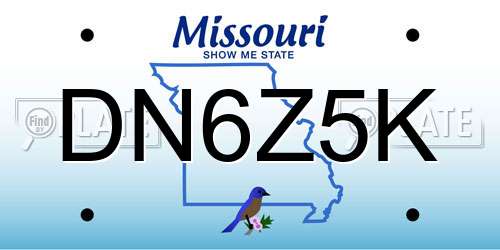 DN6Z5K Missouri License Plate