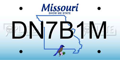 DN7B1M Missouri License Plate