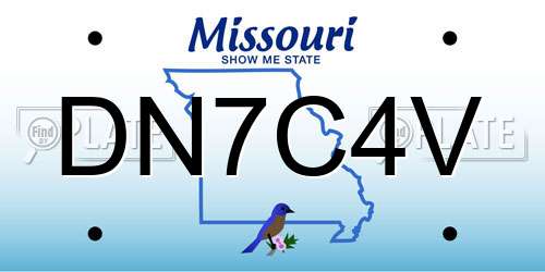 DN7C4V Missouri License Plate