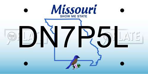 DN7P5L Missouri License Plate