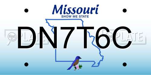 DN7T6C Missouri License Plate