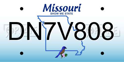 DN7V808 Missouri License Plate