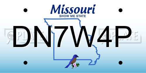 DN7W4P Missouri License Plate