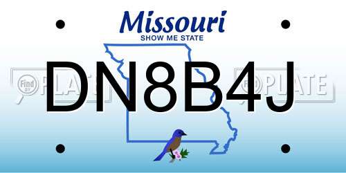 DN8B4J Missouri License Plate