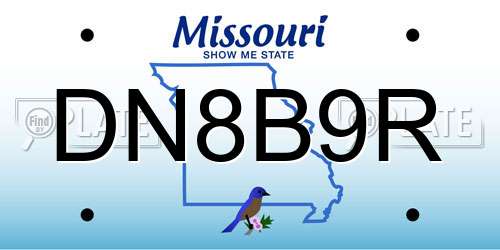 DN8B9R Missouri License Plate