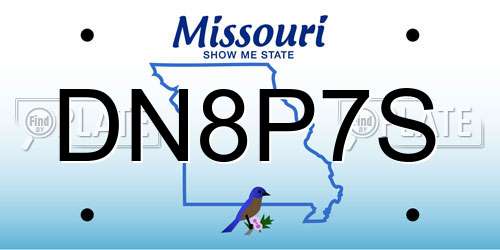 DN8P7S Missouri License Plate