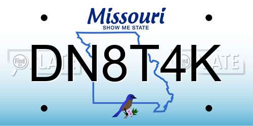 DN8T4K Missouri License Plate