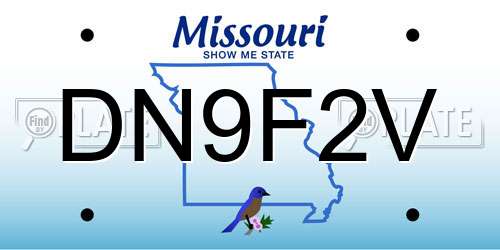 DN9F2V Missouri License Plate
