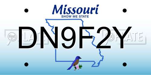 DN9F2Y Missouri License Plate