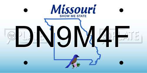 DN9M4F Missouri License Plate