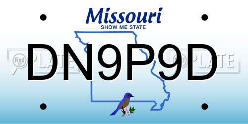 DN9P9D Missouri License Plate