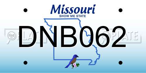 DNB062 Missouri License Plate