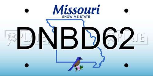 DNBD62 Missouri License Plate