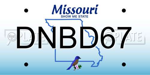 DNBD67 Missouri License Plate
